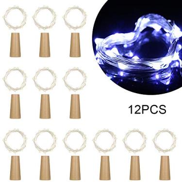 Imagem de 12 Pacotes de Luzes Fada Fio Cobre 2M 20 LED 4 5V 1 2W IP65 À Prova d Água DIY Flexível Plegável Tapão Garrafa Lâmpada Ambiente para Decoração Férias