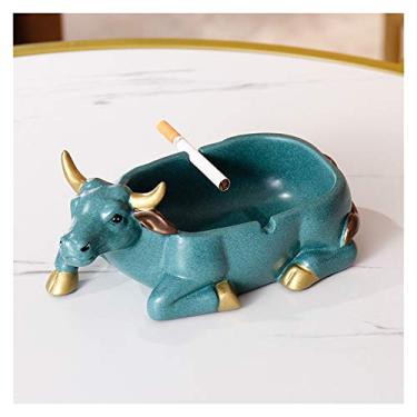 Imagem de Cinzeiro com dois sulcos para colocar cigarros cinzeiro de resina de grande capacidade cinzeiro criativo para sala de estar e escritório cinzeiros (cor: D) (B)