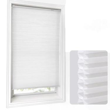 Imagem de Persianas celulares de colmeia sem fio de 3,8 cm - Persianas plissadas com filtragem de luz para casa e escritório | Tamanho personalizado, fácil instalação (serve para janelas/portas, berçário