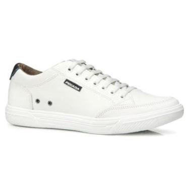 Imagem de Sapatênis Masculino Flight Couro Branco Marinho Pegada 110403-01-Masculino