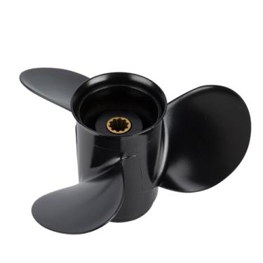 Imagem de JSPROP Hélice de barco de popa de alumínio de 9,9 x 14 para motores Tohatsu e Mercury 25-30HP, 10 dentes estriados, 349B64529-1, compatível com Tohatsu & Mercury 25HP 30HP, RH