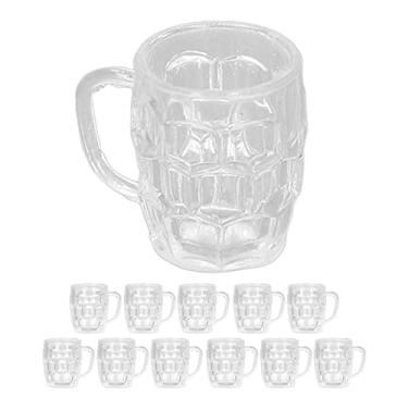 Imagem de Cryfokt Mini Copos de Cerveja Decorativos Transparentes, Modelo de Canecas Em Miniatura para Casa de Bonecas para Festa, Piquenique, 12 Peças