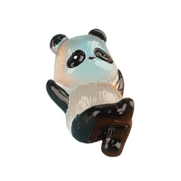 Imagem de Mini Pandas de Resina Luminosos, Decoração de Paisagem de Animais Fofos em Miniatura, Figuras de animais brilham no escuro, Estatuetas de panda requintadas pintadas à mão para colegas de família e ami