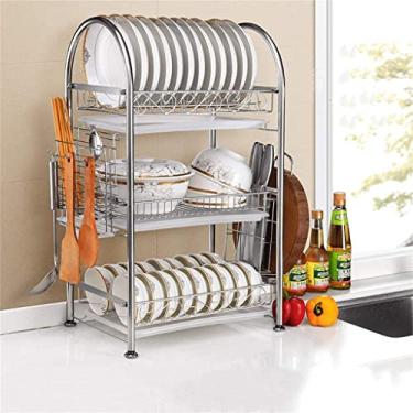 Imagem de Escorredor de louça, suporte de cozinha, rack de armazenamento, escorredor de drenagem, utensílios de mesa, utensílios de cozinha