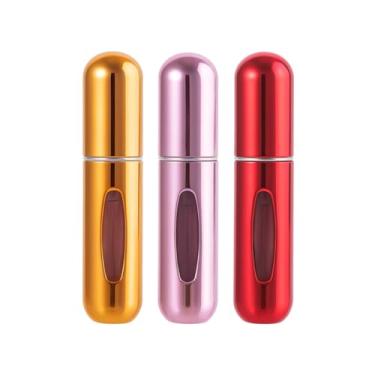 Imagem de Kit 3 Frascos Porta Perfume Recarregável Spray Bolso Portátil Para Viagem 5ml Mini Atomizador Cores Sortidas Para Bolsa Necessaire Refil de Perfume Compacto Leve Super Prático - Premium Loreal Shop