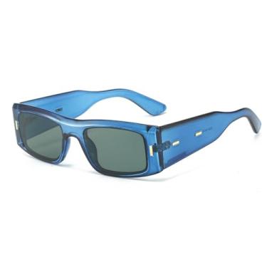 Imagem de Óculos de Sol UV400 - Cores Candy Punk, Hastes Largas, Estampa de Leopardo em Cores Contrastantes, para Homens e Mulheres, Esportes ao Ar Livre, Corrida, Ciclismo, Azul Claro