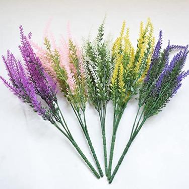 Imagem de Sanpyl Buquê de Flores Artificiais de Lavanda, Plástico, Não Perigoso, Ampla Aplicação, 10 X Flores Artificiais de Lavanda (Rosa Vermelha)