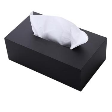 Imagem de Caixa de lenços de papel acrílica prática dispensador facial retangular para banheiro cozinha quarto sala de estar organizador (preto)