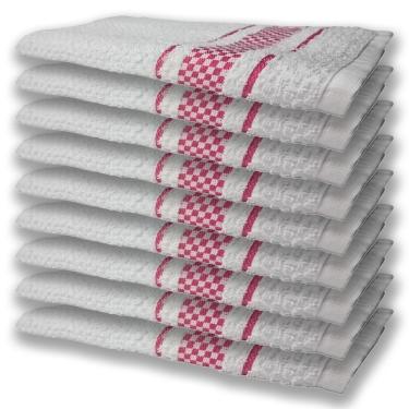 Imagem de 9 Panos De Prato Atoalhado Felpudo Rosa