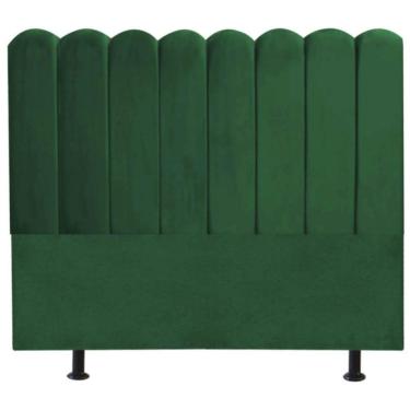 Imagem de Cabeceira Nuvem Cama Box Queen 160 Cm Alanis Suede Verde