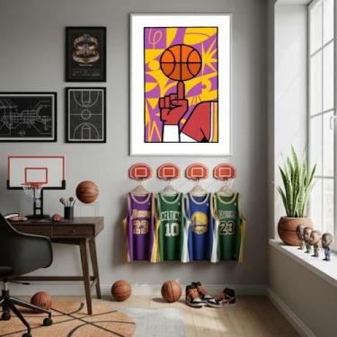 Imagem de Quadro Decorativo Arte Basquete-70X50Cm - Quadros On-Line