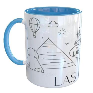 Imagem de Caneca Porcelana Las Vegas - Pense Canecas, Azul Claro