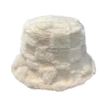 Imagem de Chapéu Bucket Feminino Quente Com Estampa Xadrez Estilo Pescador Blogu