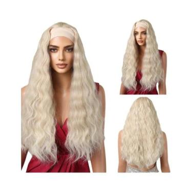 Imagem de Peruca Sintética Longa E Cacheada Marrom Com Aparência Natural Para Us