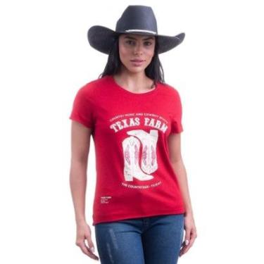 Imagem de CAMISETA FEMININA TEXAS FARM - HIGH WAY - CF263 - VERMELHO BORDO-Feminino