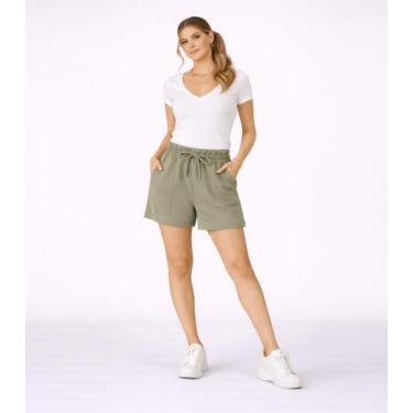 Imagem de Shorts Feminino Com Bolsos Sobrepostos Good Bless Verde, G, Verde
