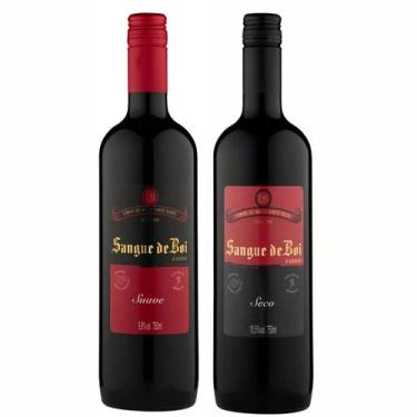 Imagem de Kit 2 Vinho Tinto Suave e Seco Sangue de Boi Serra Gaúcha 750ml