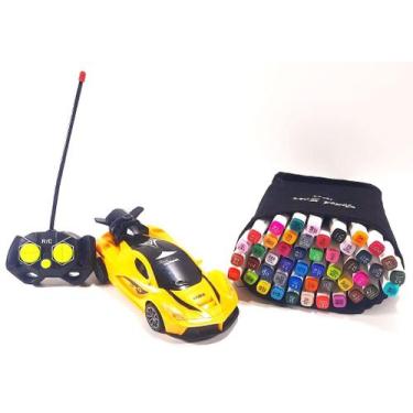 Imagem de Carrinho Road Master 4x4 Controle Remoto Fumaça 48 canetinhas brinde -