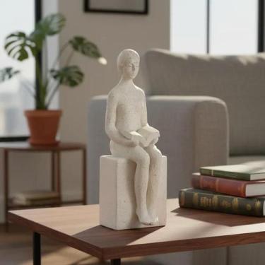 Imagem de Escultura Decorativa Adorno Enfeite De Sala Mulher Em Poliresina - Cas
