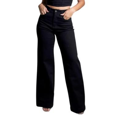 Imagem de Calça Feminina Sarja Sawary Wide Leg - 275028, Preto, 42