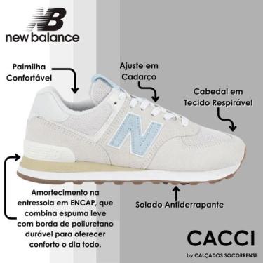 Imagem de Tenis Masculino Casual Clássico New Balance 574 V2, Branco off, Azul c