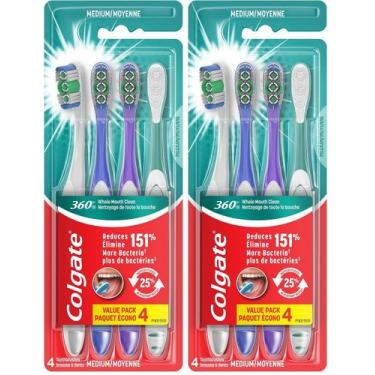 Imagem de Escova de Dentes Colgate 360 Adulto Média com Pilha Pacote com 4