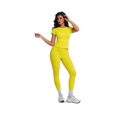 Imagem de Conjunto De Treino Ultra Macio Para Mulheres Com Camiseta De Manga Cur