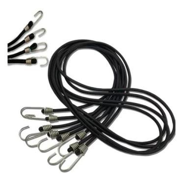 Imagem de Kit 10 Elástico Extensor Gancho de Metal 2M Bagageiro Moto - Embrasil
