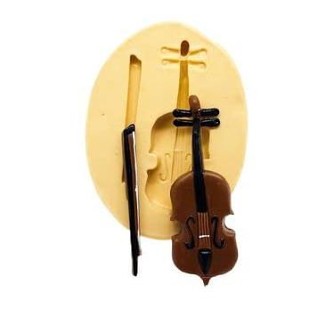 Imagem de Confeitaria dos moldes, F674 MOLDE DE SILICONE VIOLINO CONFEITARIA ARTESANATO
