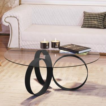 Imagem de Mesa de Centro JB 8060 Redonda com Tampo em Vidro - JB Bechara