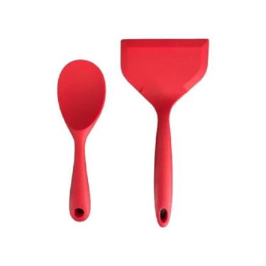 Imagem de Duas Peças Espatula Larga E Colher Silicone Maciço Unyhome