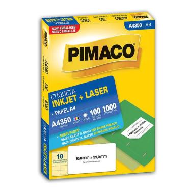 Imagem de Etiqueta inkjet/laser A4350 com 100 folhas Pimaco