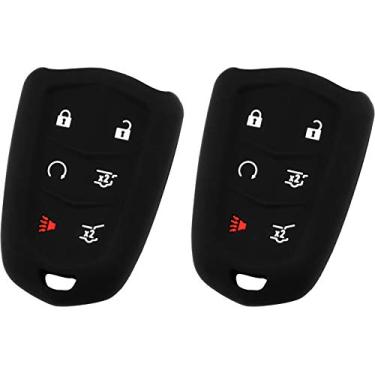 Imagem de Capa de borracha macia KeyGuardz com chave inteligente para carro sem chave para Cadillac Escalade HYQ2AB (pacote com 2)