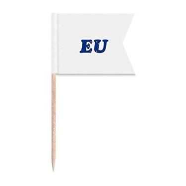 Imagem de Abreviation Europe Union Combinação de palito de dente Marcação de rotulagem para bolo de festa, prato de queijo