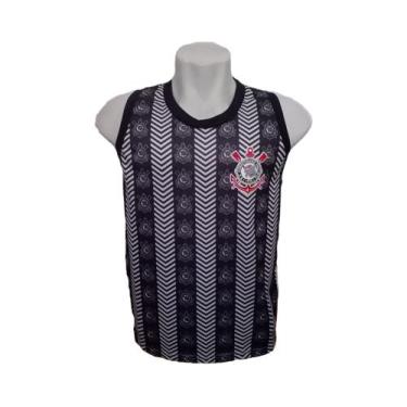 Imagem de Camiseta Regata Black Strips Corinthians Sccp Adulto - Spr