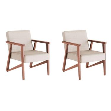 Imagem de Conjunto com 2 Poltronas Luiza Nogueira Madeira Maciça