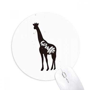 Imagem de Mousepad Giraffe preto e branco animal redondo, antiderrapante, de borracha, para presente