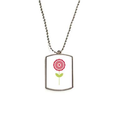 Imagem de DIYthinker Colar com pingente de identificação de cão laranja de dente-de-leão rosa