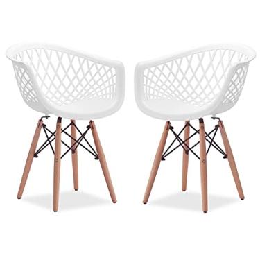 Imagem de Conjunto 2 Cadeiras Poltronas Web Cloe Sidera Clarice Base DSW Eiffel madeira e aço