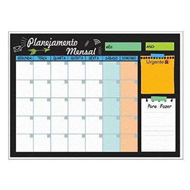 Imagem de Quadro Lousa Fd Preto - Planejamento Semanal 40X60 Cm Metal PG24