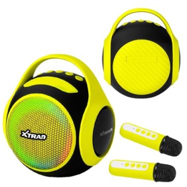 Imagem de Caixa de Som Bluetooth Microfone Karaokê 20w Portátil Usb Aux (Amarelo)