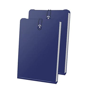 Imagem de Pasta de arquivo vertical expansível sanfonada com 7 bolsos, organizador de arquivos com vários bolsos, tamanho carta A4 para fácil acesso à mochila (pacote com 2) azul)