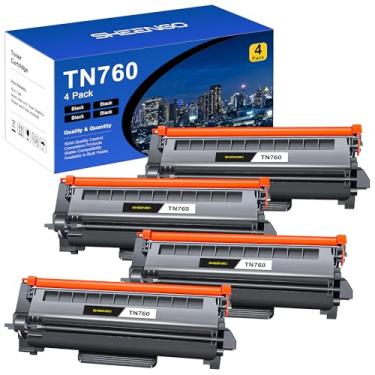 Imagem de SHEENGO Cartucho de toner de substituição compatível com Brother TN760 TN-760 TN730 TN-730 Alto rendimento para impressora HL-L2350DW DCP-L2550DW HL-L2395DW Hl-L2390DW HL-L2370DW (4 preto)