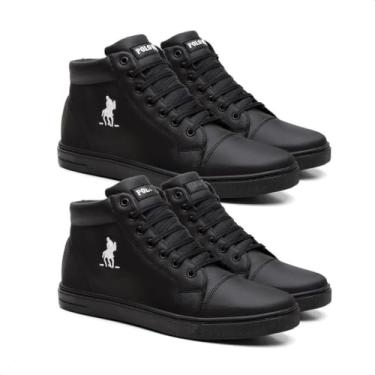Imagem de Kit 2 Tenis Polo plus Masculino Botinha Cano Alto Comfort Cor:Preto;Tamanho:41