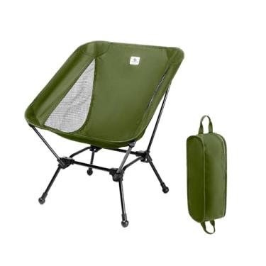 Imagem de Blackpongo Cadeira de acampamento, dobrável com bolsa de armazenamento, portátil e leve para adultos, capacidade de 150 kg - caminhadas, pesca, praia, gramado (verde)
