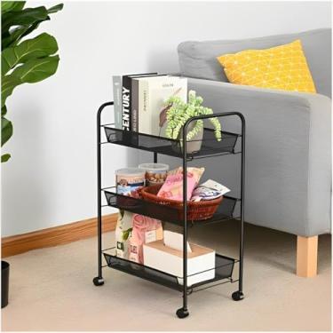 Imagem de Carrinho Organizador C/Roda Fruteira 3 Cestas Chão Cozinha