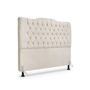 Imagem de Cabeceira De Cama Box Queen 160cm Dunas - Veludo Bege Claro