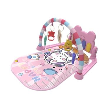 Imagem de Kokiya Tapete musical para bebês com chocalhos e elementos interativos, Coelho Rosa, Tamanho real