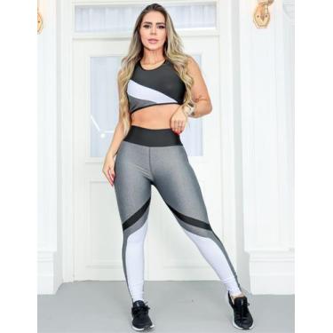 Imagem de Conjunto Esportivo Feminino com Calça Legging e Cropped com Recorte Co