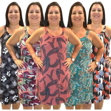 Imagem de Kit 5 Vestido Plus Size Feminino C Alcinha Soltinho Versátil - Felicit